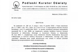 Akredytacja Podlaskiego Kuratora Oświaty