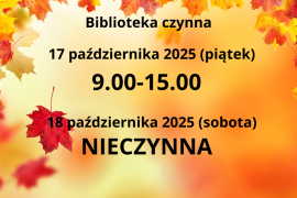 Zmiana godzin pracy biblioteki